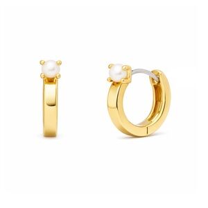 Kate Spade Gold and Pearl Huggie Earrings